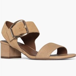 DONALD PLINER - Neve Leather Sandal in Camel Metallic Lizard